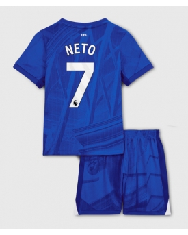 Billige Fotballdrakt Chelsea Pedro Neto #7 Replika Hjemmedraktsett Barn 2025-26 Kortermet (med bukser)